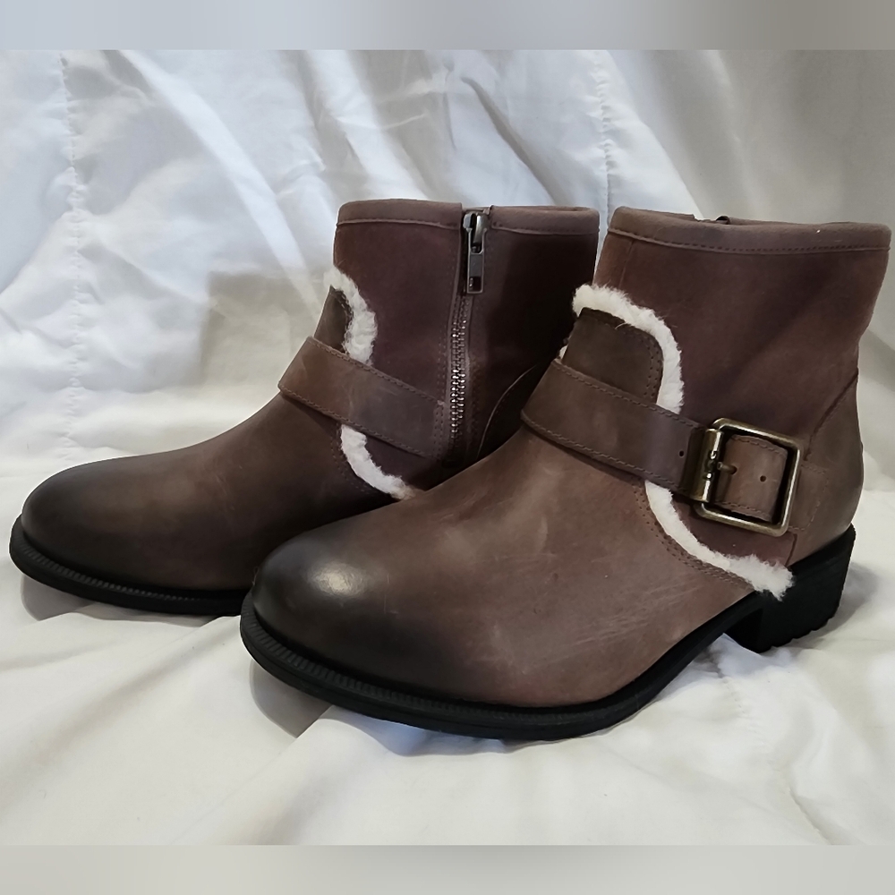 Brown Ankle Boots with Buckle